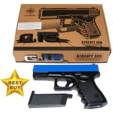 Galaxy G15 Spring Powered Blue Metal BB Gun Pistol (Glock Replica)