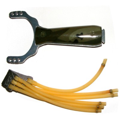Metal & Plastic Slingshot Catapult - Camouflage Effect Handle