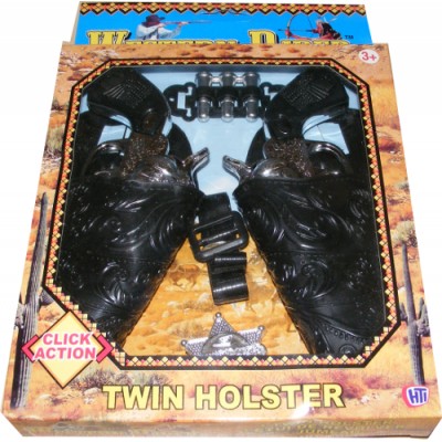 Twin Western Style Click-Action Cowboy Play Gun Set